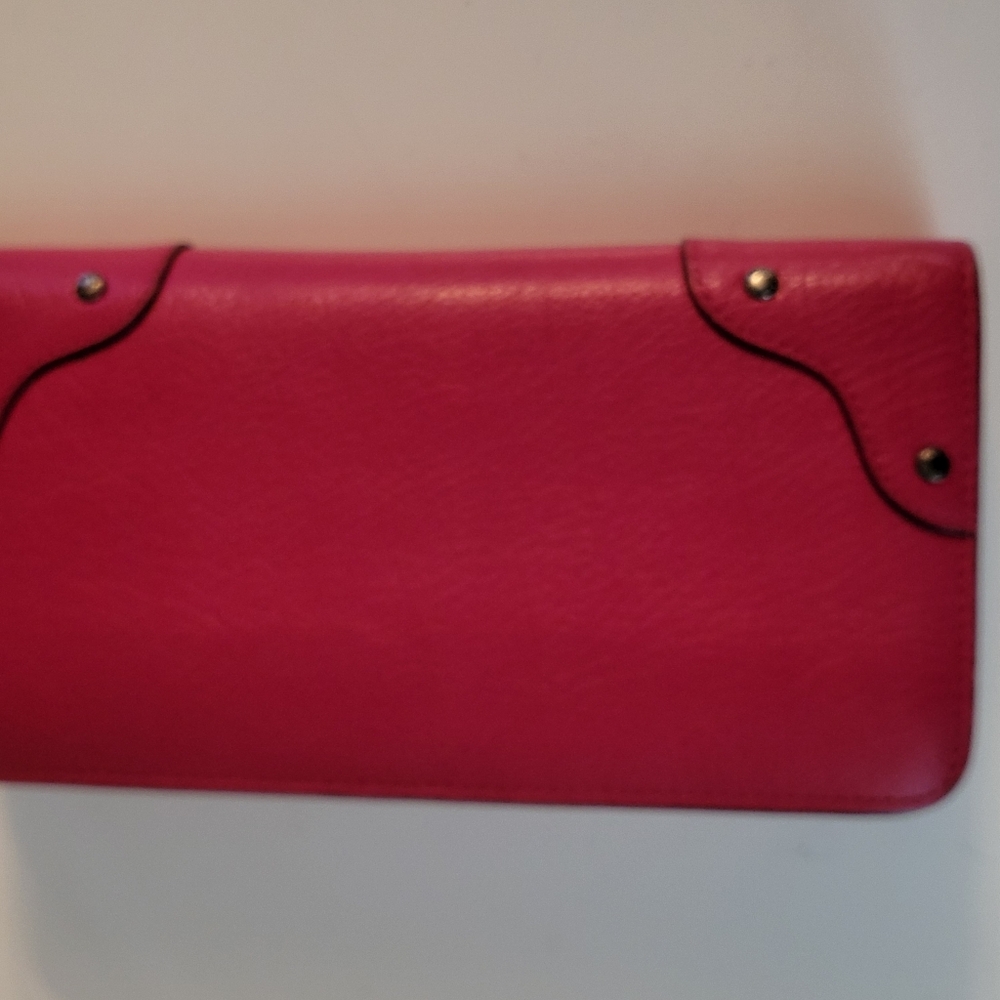 COACH Mercer Accordion Zip Wallet In Grain Leather PINK - Picture 3 of 9